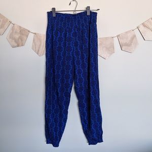 Aerie Bohemian Blue Joggers with Elastic Waistband